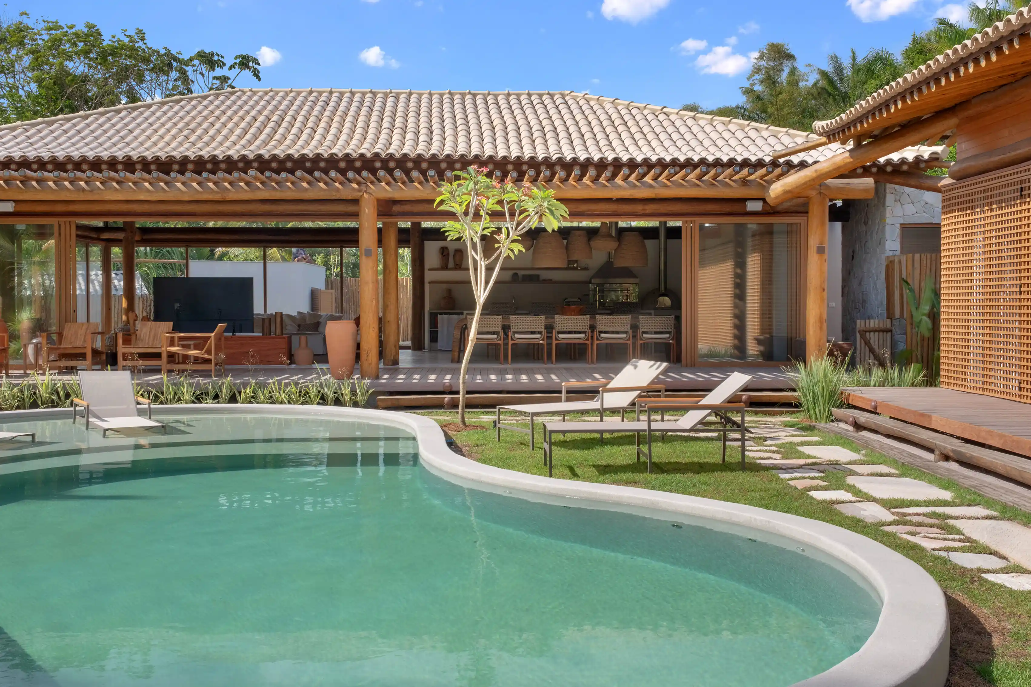 Casa de temporada com piscina